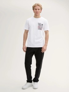 T-SHIRT KOSZULKA MĘSKA Z NADRUKIEM WHITE TOM TAILOR