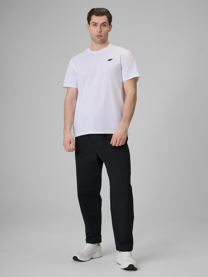 4F T-shirt regular gładki męski (3-pack) - biały+szary+czarny XL