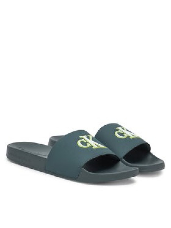 Calvin Klein Jeans Klapki Slide Jelly Mono Pu YM0YM01281 Zielony