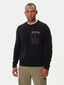Aeronautica Militare Sweter 252MA1573UL00539 Czarny Regular Fit