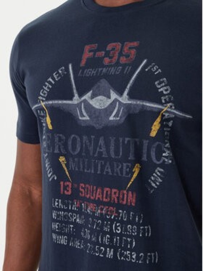 Aeronautica Militare T-Shirt 261TS2536UJ00641 Granatowy Regular Fit