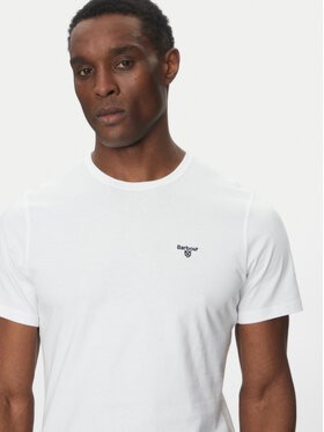Barbour T-Shirt Essential Sports MTS0331WH11 Biały Tailored Fit