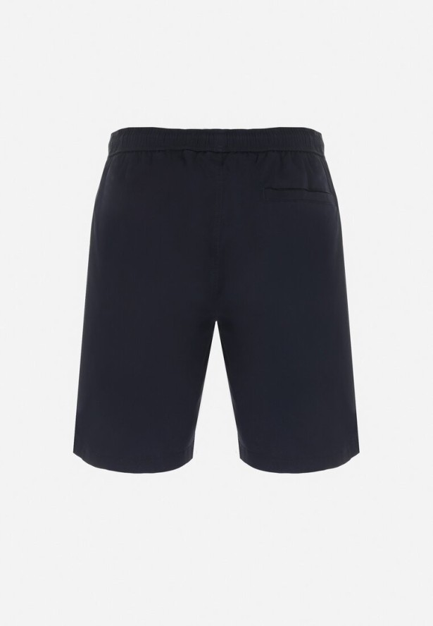 Granatowe Szorty z Regulowanym Stanem i Gumką w Pasie Dolola