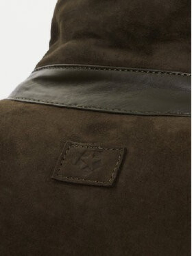 Milestone Kurtka skórzana Camino 531624 21315 Zielony Regular Fit