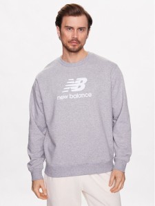 New Balance Bluza MT31538 Szary Relaxed Fit