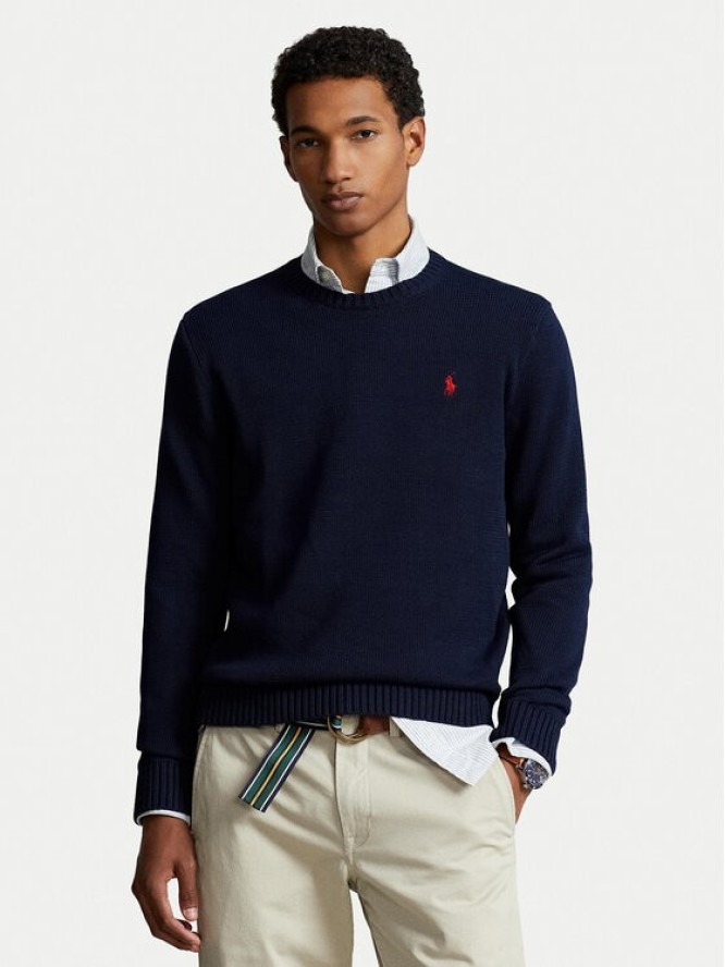 Polo Ralph Lauren Sweter Classic 710810846001 Granatowy Regular Fit