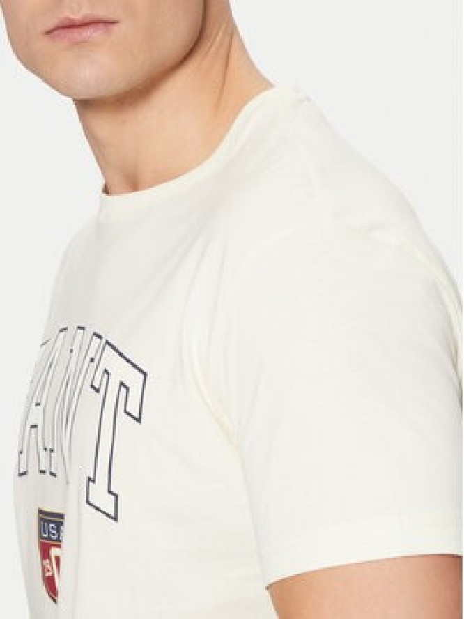 Gant T-Shirt 2003290 Écru Regular Fit