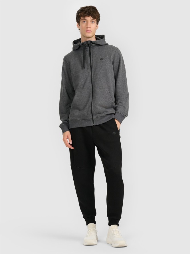 4F Bluza dresowa rozpinana z kapturem męska - szara M