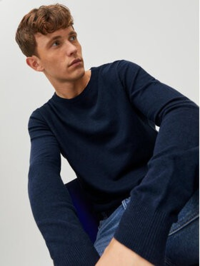 Jack & Jones Sweter Emil 12208364 Granatowy Regular Fit