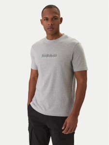 Napapijri T-Shirt S-Box Logo NP0A4IFL Szary Regular Fit