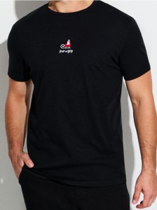 Bawełniana koszulka z nadrukiem - czarny