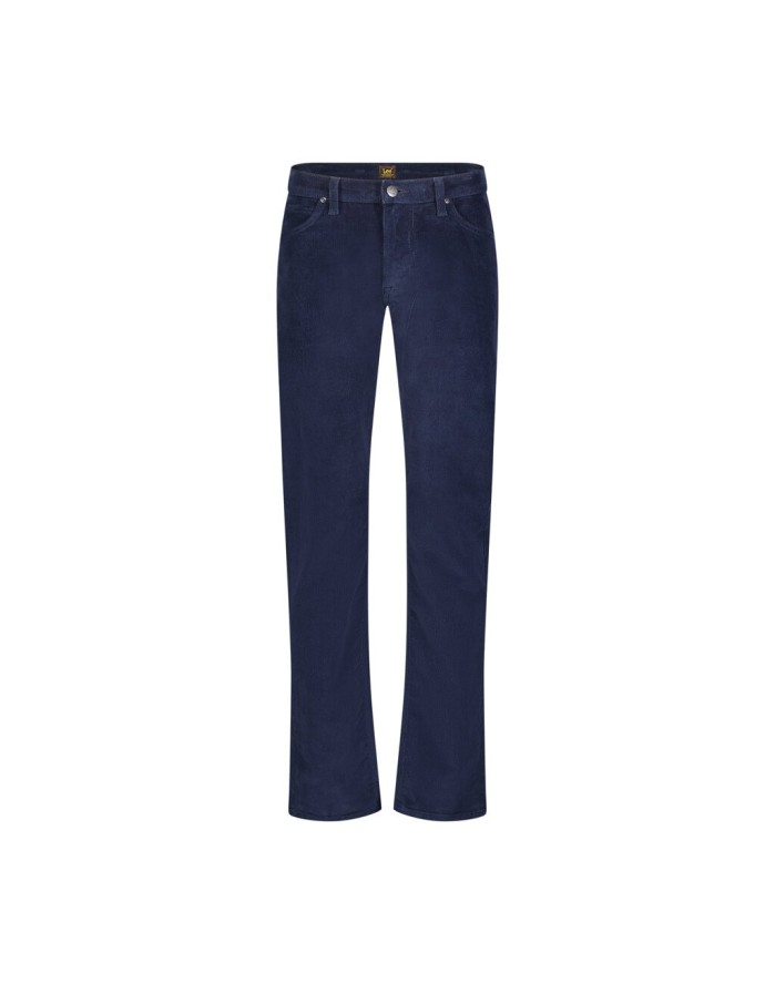 LEE DAREN ZIP FLY MĘSKIE SPODNIE MATERIAŁOWE SZTRUKSOWE RIVET NAVY 112355815 L707008607
