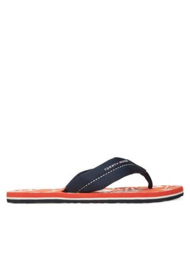 Tommy Hilfiger Japonki Hilfiger Flw Print Beach Sandal FM0FM05507 Granatowy