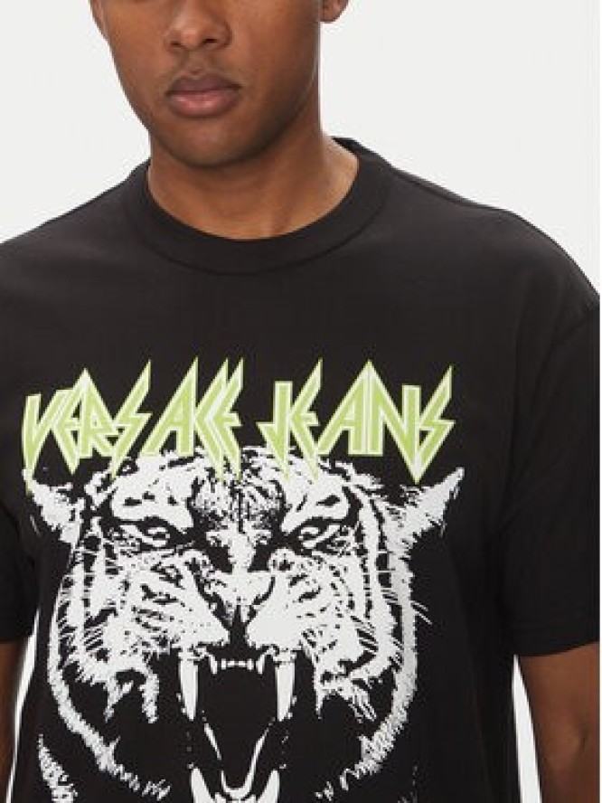 Versace Jeans Couture T-Shirt 78GAHT06 Czarny Regular Fit