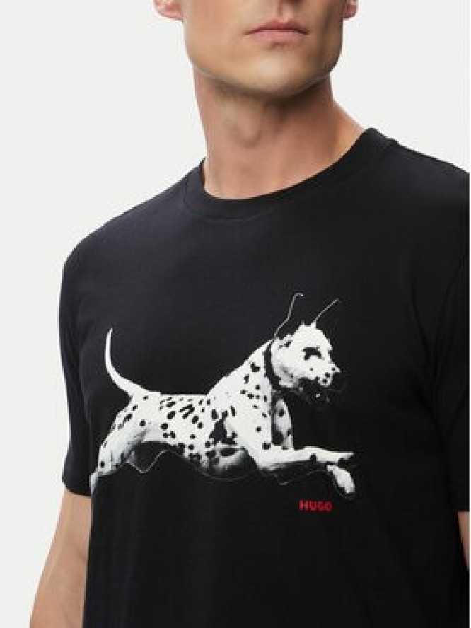 HUGO T-Shirt Dirunn 50564143 Czarny Regular Fit