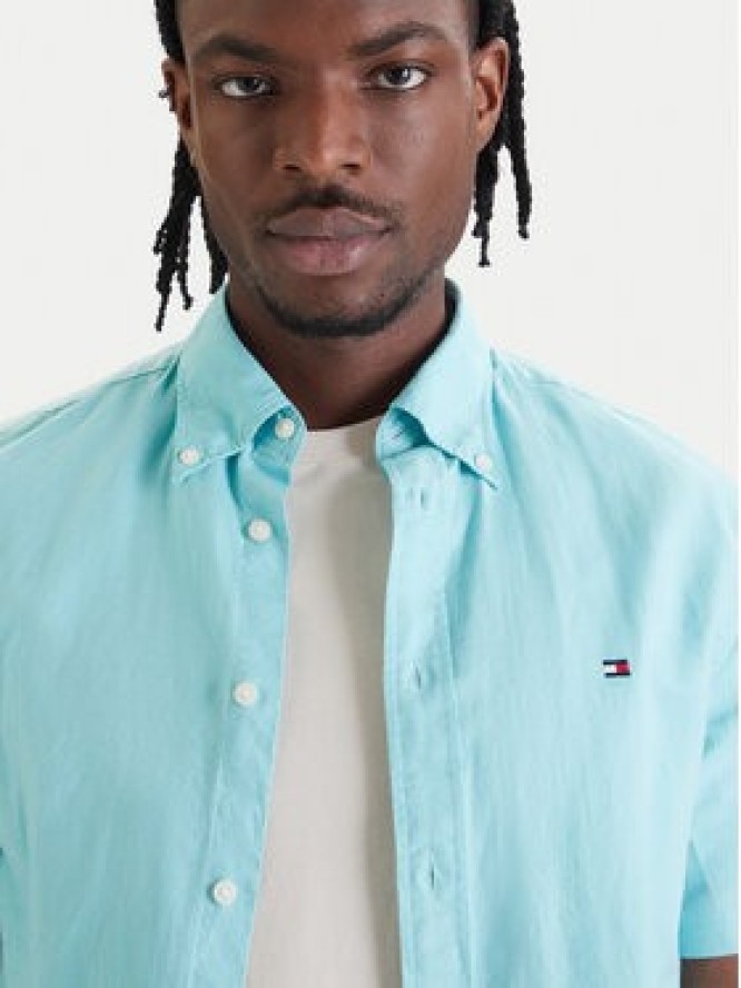 Tommy Hilfiger Koszula MW0MW42450 Turkusowy Regular Fit