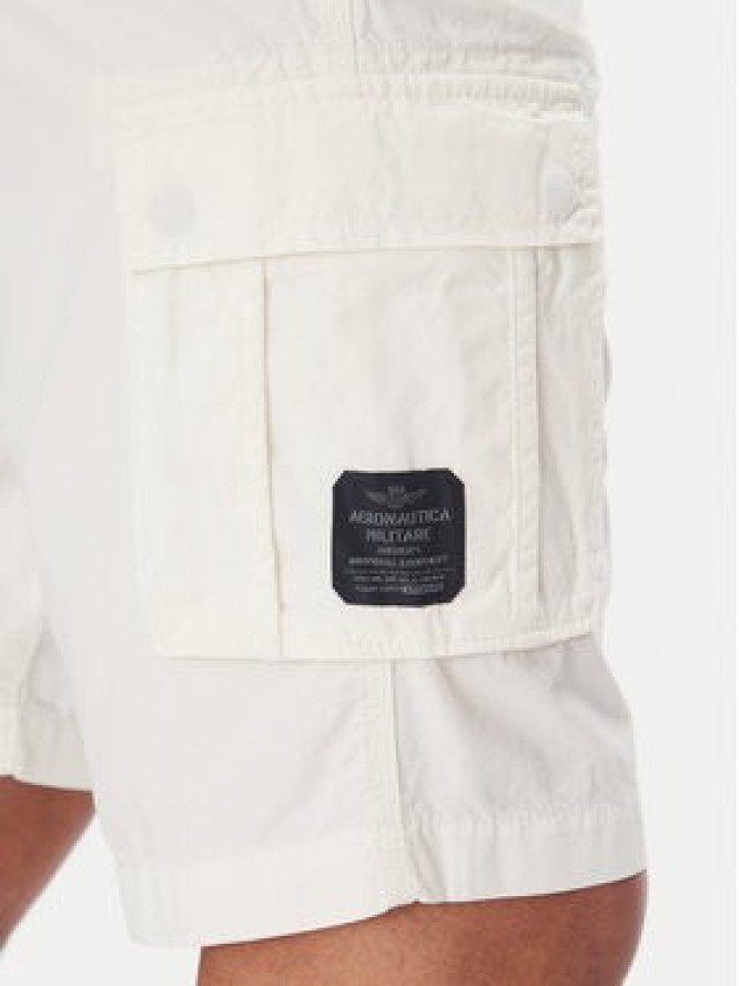 Aeronautica Militare Szorty materiałowe 251BE066CT1122 Biały Regular Fit