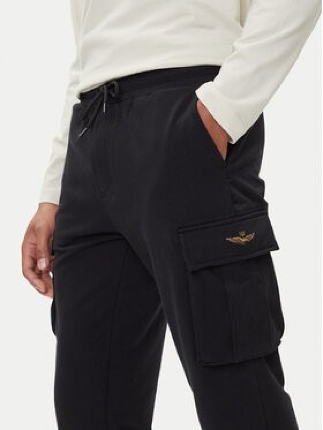 Aeronautica Militare Spodnie dresowe 252PF1010UF00662 Czarny Regular Fit