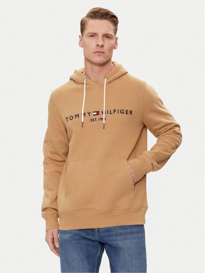Tommy Hilfiger Bluza Logo MW0MW11599 Brązowy Regular Fit