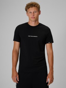 4F T-shirt slim z nadrukiem męski - czarny XXL