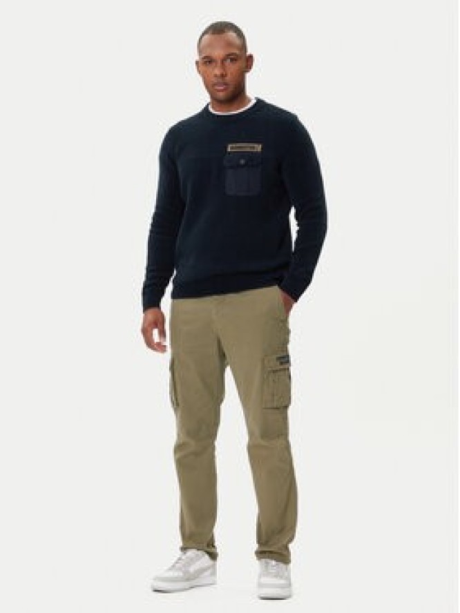 Aeronautica Militare Sweter 252MA1573UL00539 Granatowy Regular Fit