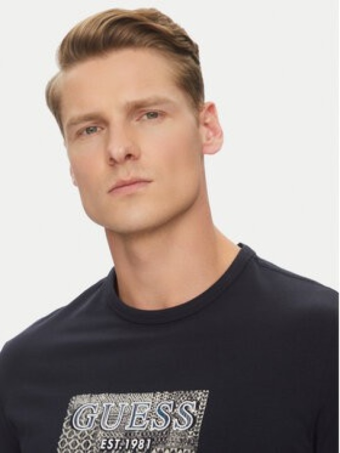 Guess T-Shirt M5GI19 J1314 Granatowy Regular Fit