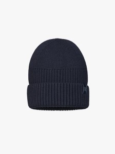 Granatowa prążkowana czapka