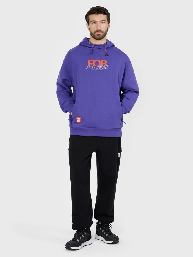 4F Bluza dresowa nierozpinana z kapturem męska - fioletowa L