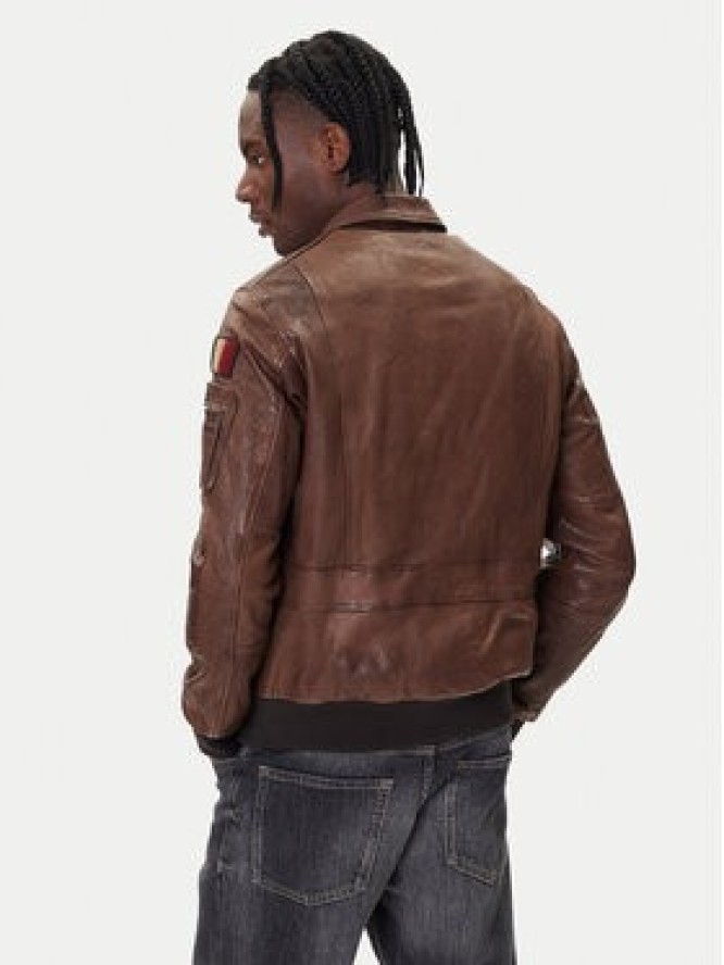 Aeronautica Militare Kurtka skórzana 252PN0963U100839 Brązowy Regular Fit