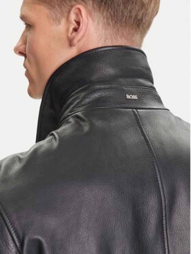 BOSS Kurtka skórzana H-Mapson4 50543214 Czarny Regular Fit