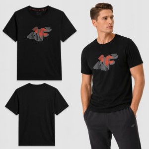 T-SHIRT MĘSKI 4F KOSZULKA BAWEŁNIANA Z NADRUKIEM M2667 SS26