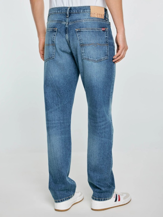 Jeansy męskie z prostą nogawką niebieskie Brandon 191