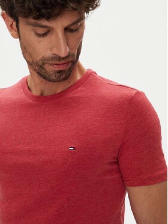 Tommy Jeans T-Shirt Jaspe DM0DM20363 Czerwony Slim Fit