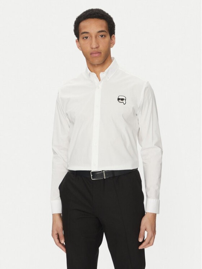 KARL LAGERFELD Koszula 605911 552671 Biały Slim Fit