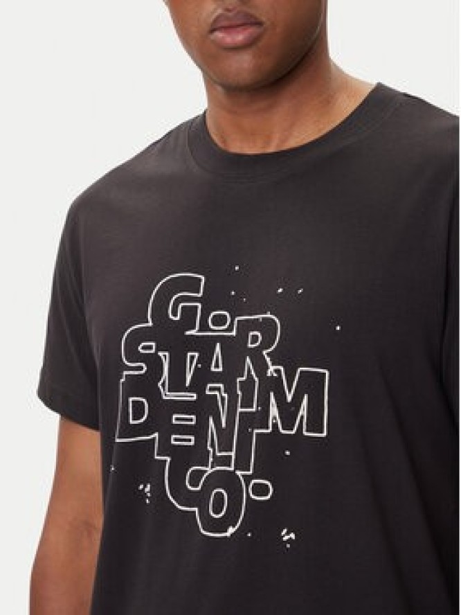 G-Star Raw T-Shirt HD Print D26824-D975 Czarny Regular Fit