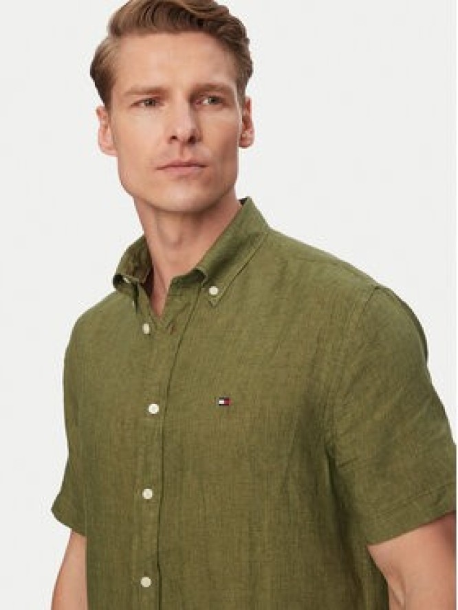 Tommy Hilfiger Koszula MW0MW41531 Zielony ciemny Regular Fit