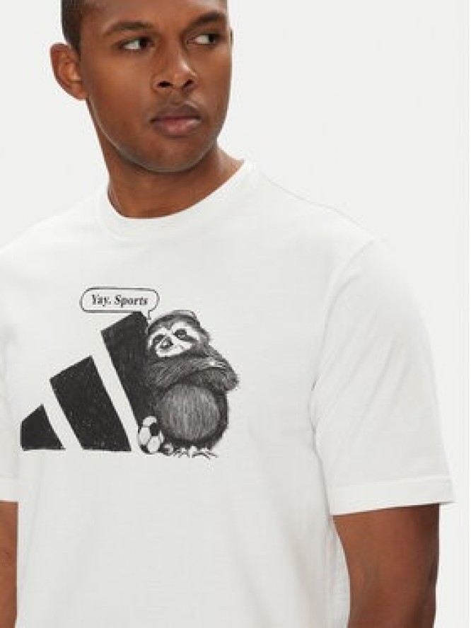 adidas T-Shirt Yay Sports Graphic JL9256 Biały Regular Fit