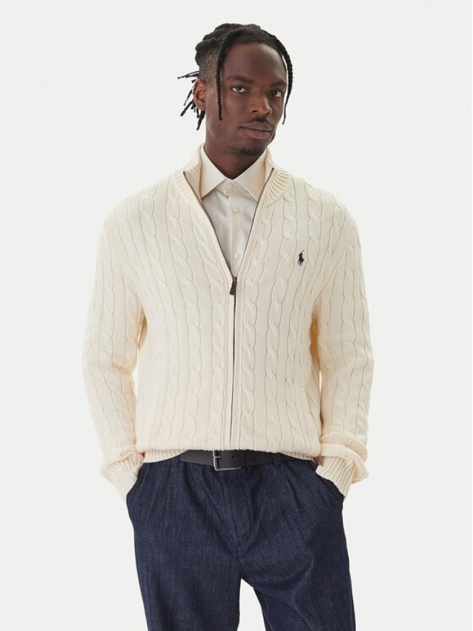 Polo Ralph Lauren Sweter 710899975005 Écru Regular Fit