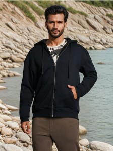 Bluza rozpinana z kapturem - czarny