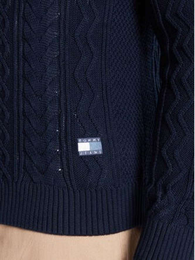 Tommy Jeans Sweter DM0DM22101 Granatowy Regular Fit