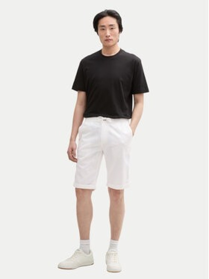 Tom Tailor Szorty materiałowe 1044715 Biały Regular Fit