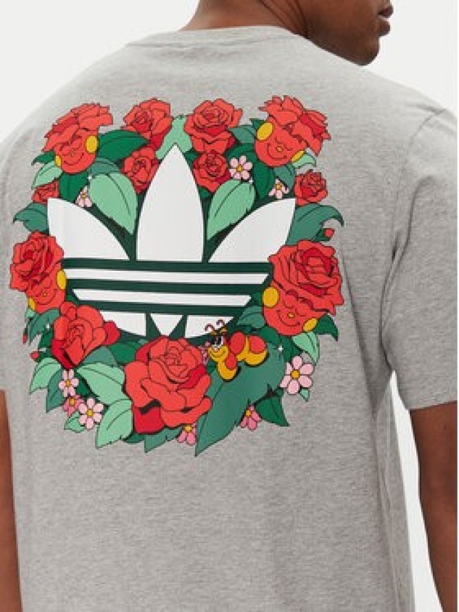 adidas T-Shirt JN7031 Szary Loose Fit