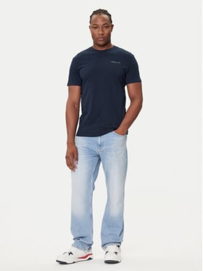 Tommy Jeans T-Shirt Linear Chest DM0DM21780 Granatowy Slim Fit