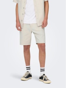 Only & Sons Szorty jeansowe Edge 22026558 Écru Regular Fit
