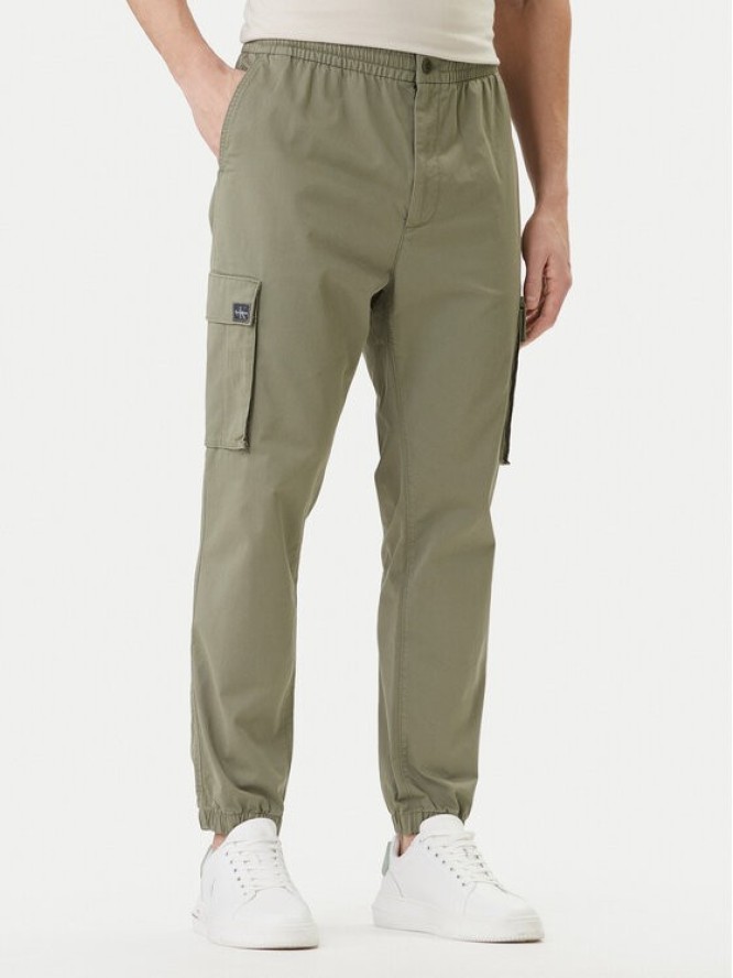 Calvin Klein Jeans Joggery Comfort LV04RD608G Beżowy Skinny Fit