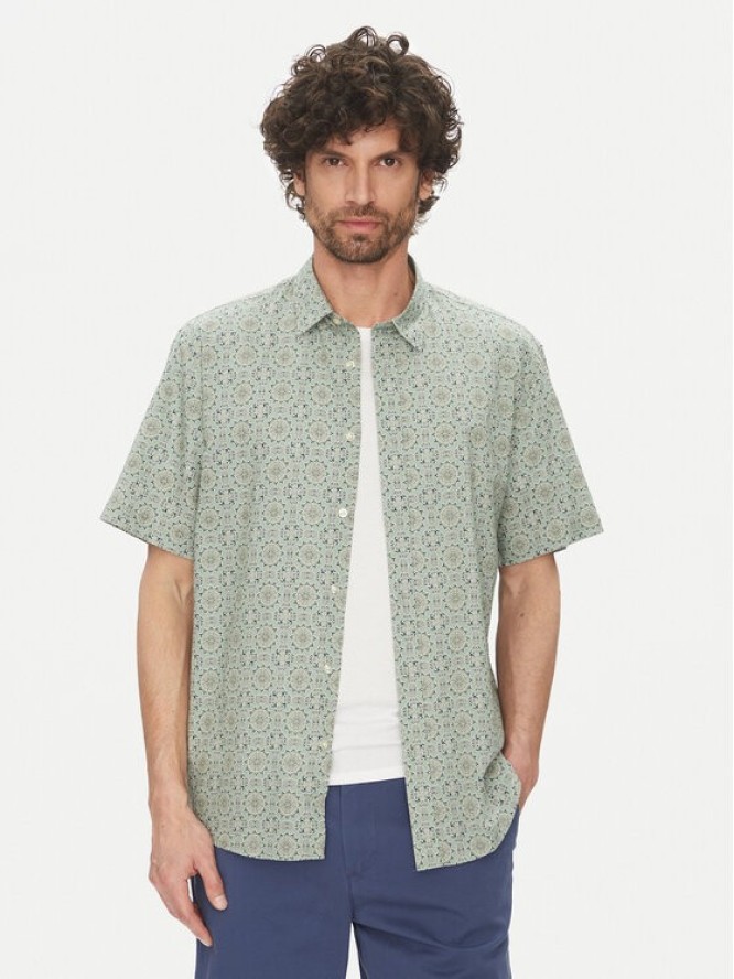 Selected Homme Koszula New Linen 16079053 Zielony Regular Fit