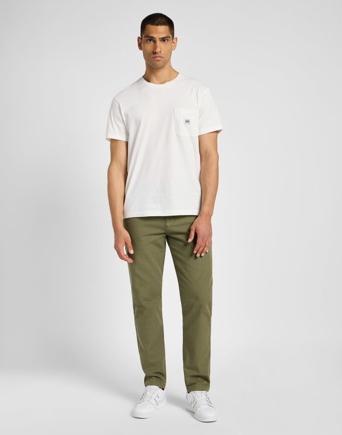 LEE MĘSKIE SPODNIE MATERIAŁOWE RELAXED WORKWEAR CHINO MERCANTIL GREEN 112355786 L78K008526