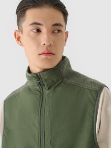 4F Bezrękawnik sherpa ze stójką męski - oliwkowy/khaki S