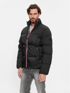 Tommy Hilfiger Kurtka zimowa Tech Stand Collar MW0MW27586 Czarny Regular Fit