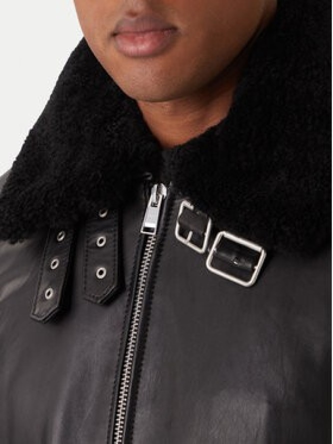 BOSS Kurtka skórzana H-Mupablo 50540917 Czarny Regular Fit